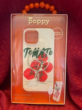 XO Poppy Tomato Graphic Case for iPhone 15/14/13. MagSafe Compatible